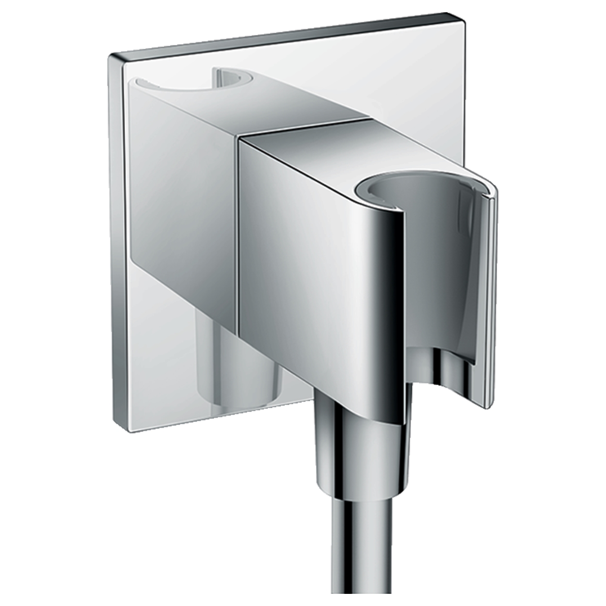 

Шланговое подключение с держателем для лейки HANSGROHE FIXFIT Porter Square силумин хром 26486000