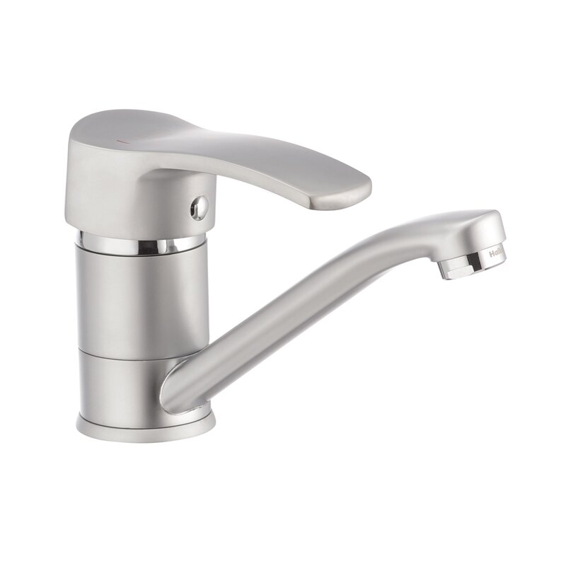 

Cмеситель кухонный однорычажный HAIBA (излив 15 см) сатин FOCUS 4 латунь HB0116