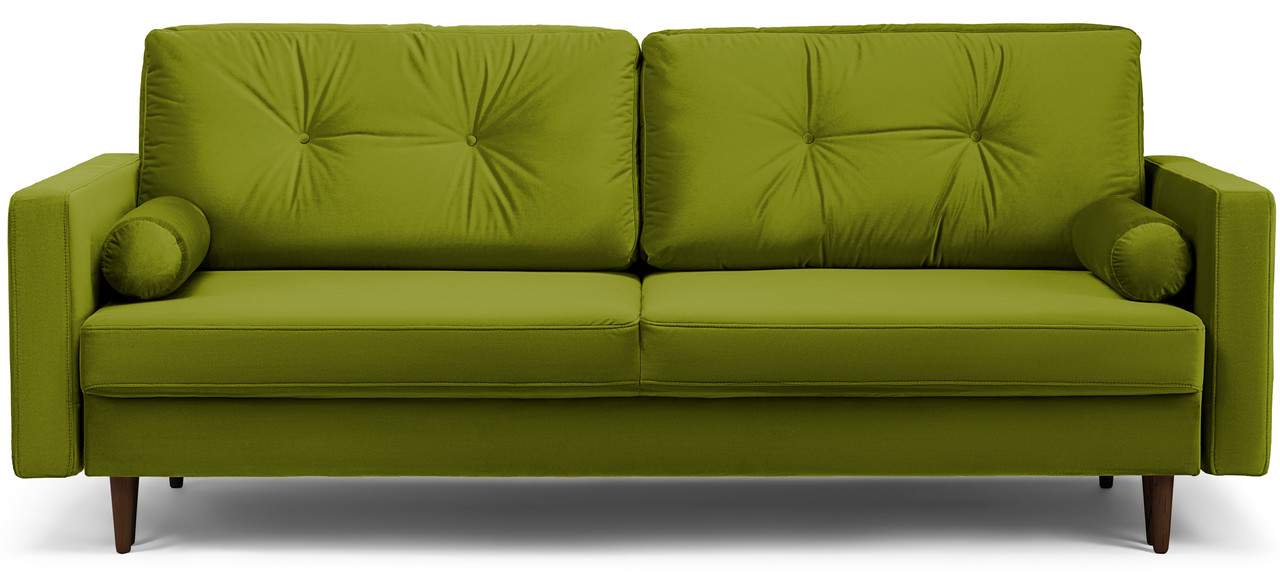 

Диван прямой Steve трехместный мягкая бархатная обивка Carveli Lime velvet