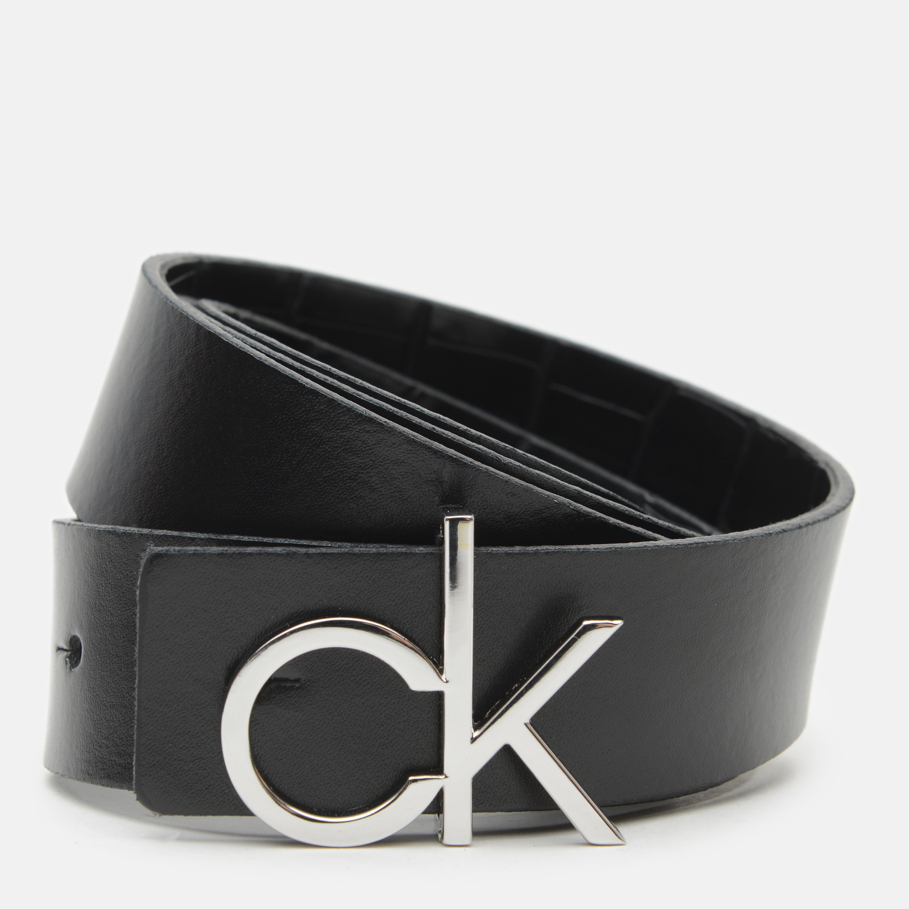 

Ремень женский кожаный Calvin Klein Jeans Re-Lock Rev Belt 30mm K60K608781-01J 85 см Black/Black Croco