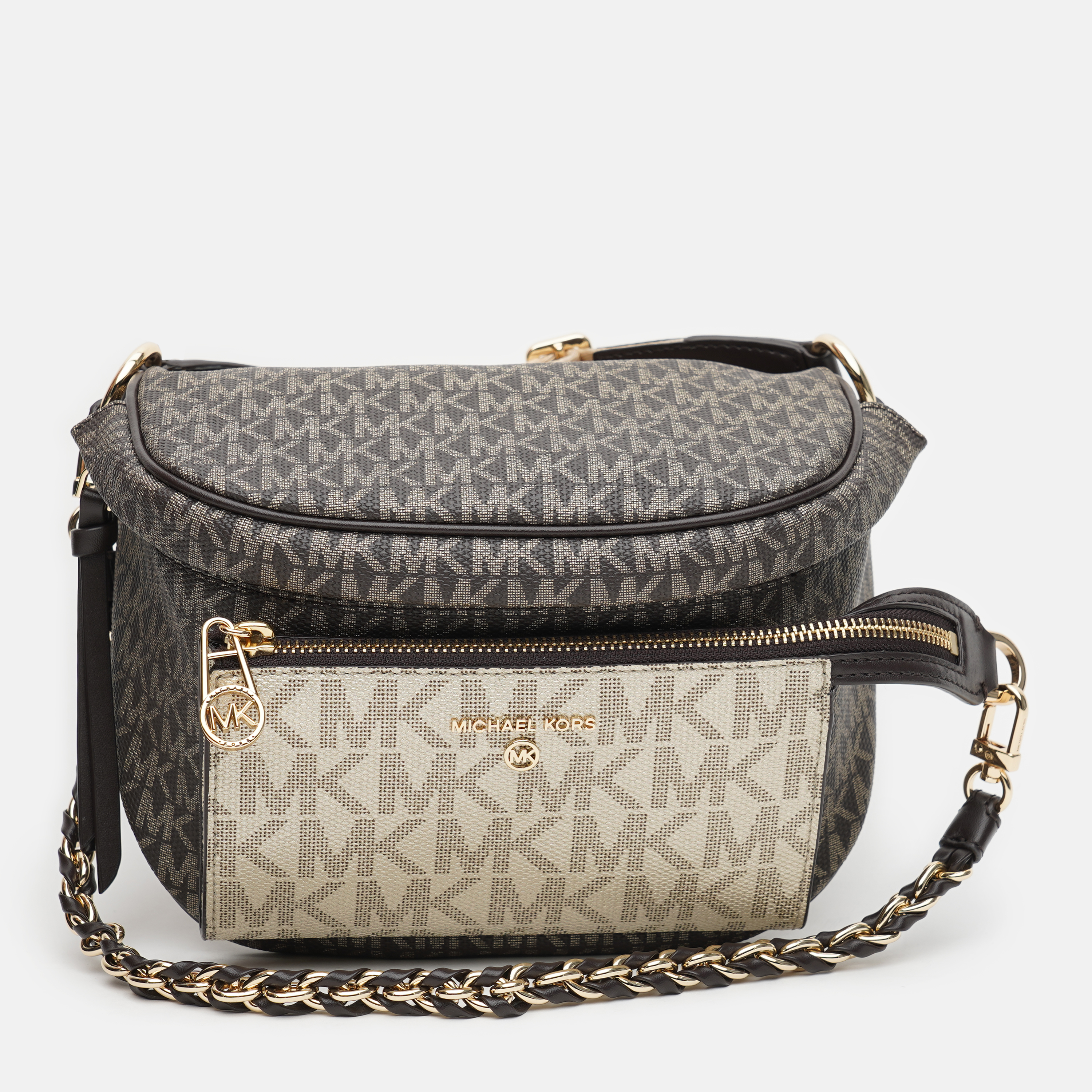 

Женская поясная сумка Michael Kors Slater 30H1G04M6V-731 Brn/Plgold