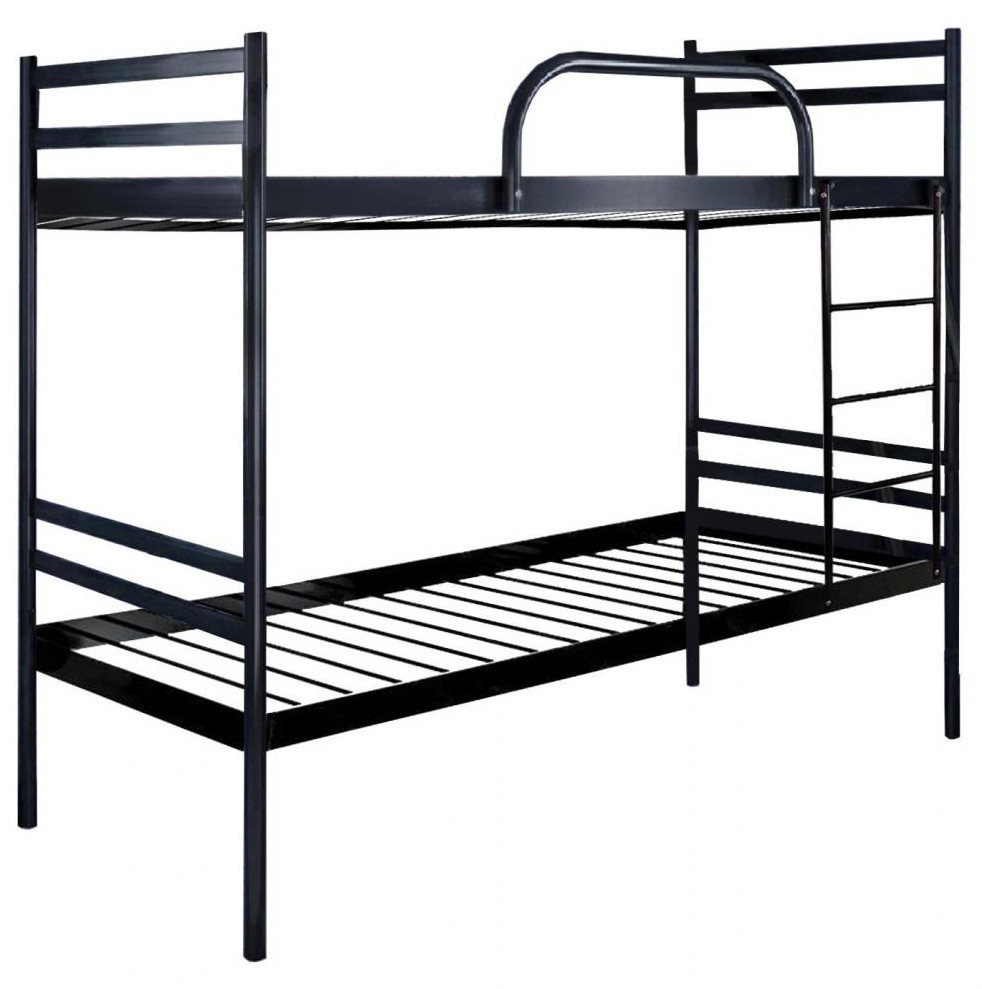 

Двухъярусная кровать Метакам Comfort Duo металлическая 190x80 см Черная Матовая
