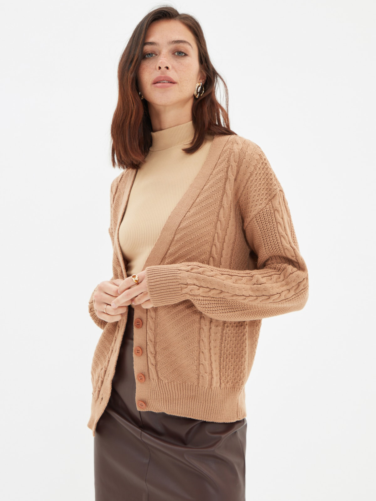 

Кардиган Trendyol TWOAW22HI0736  Camel, Кардиган Trendyol TWOAW22HI0736 M Camel