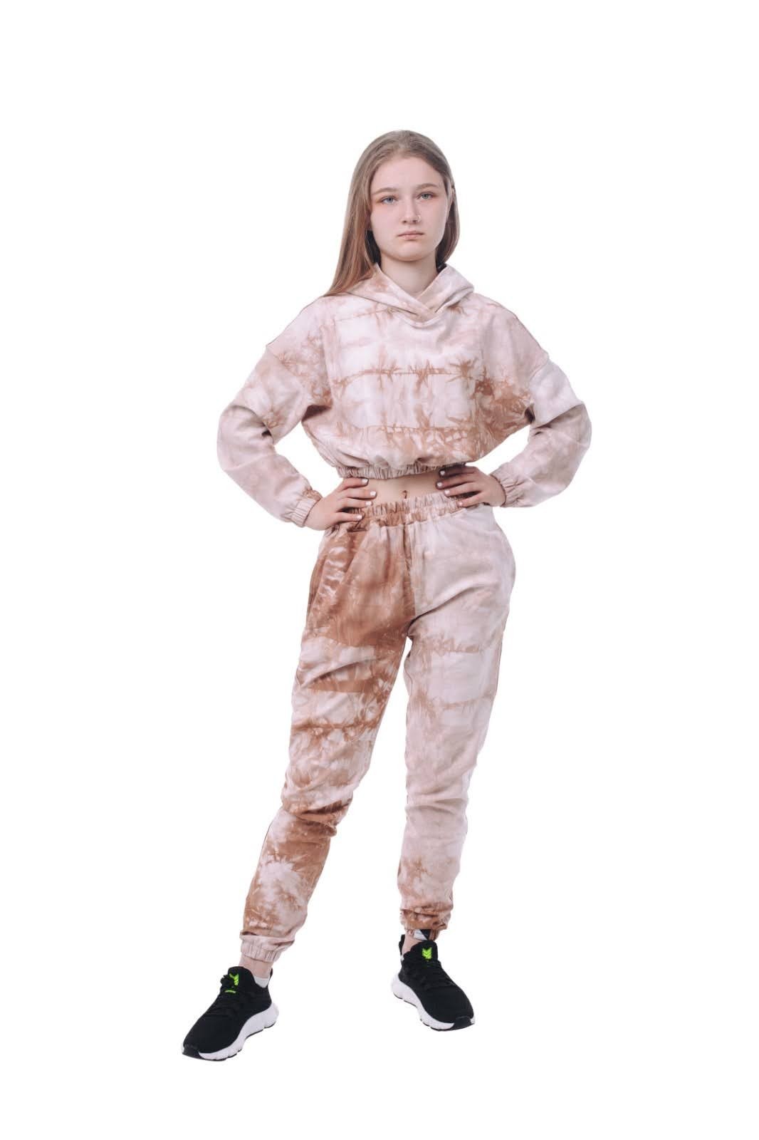 

Женский спортивный костюм Nadin A1107  Бежево-кофейный, Женский спортивный костюм Nadin A1107 XL Бежево-кофейный