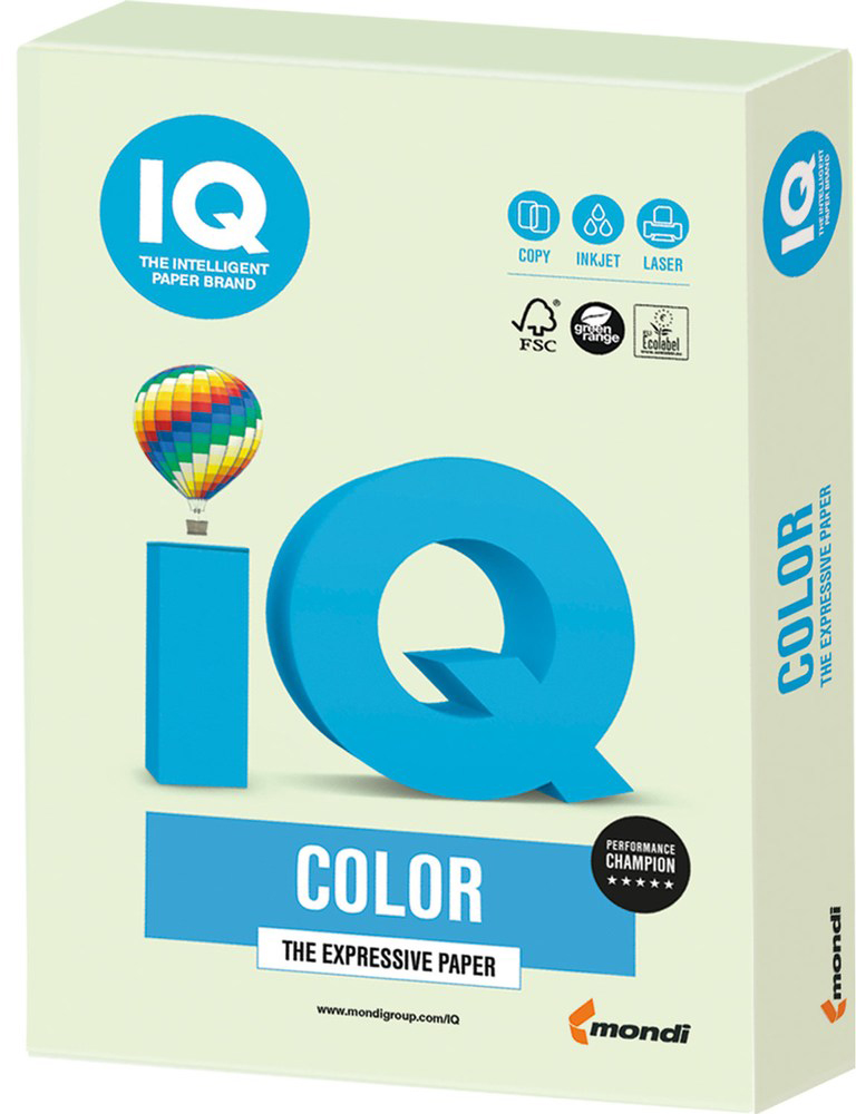 

Бумага Mondi IQ Color А4 80г/м2 GN27 светло-зеленый 500 л (9003974400624)