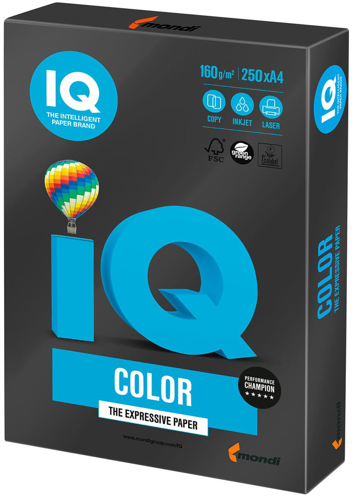 

Бумага Mondi А4 IQ Color B100 черный 160г/м2 250 л (9003974452807)