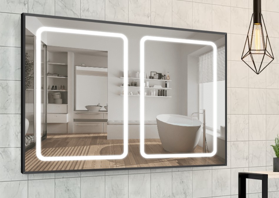 

Зеркало в алюминиевой раме c LED подсветкой Smart Mirror сенсорное Pomezia-R 50 x 40 см Прямоугольное