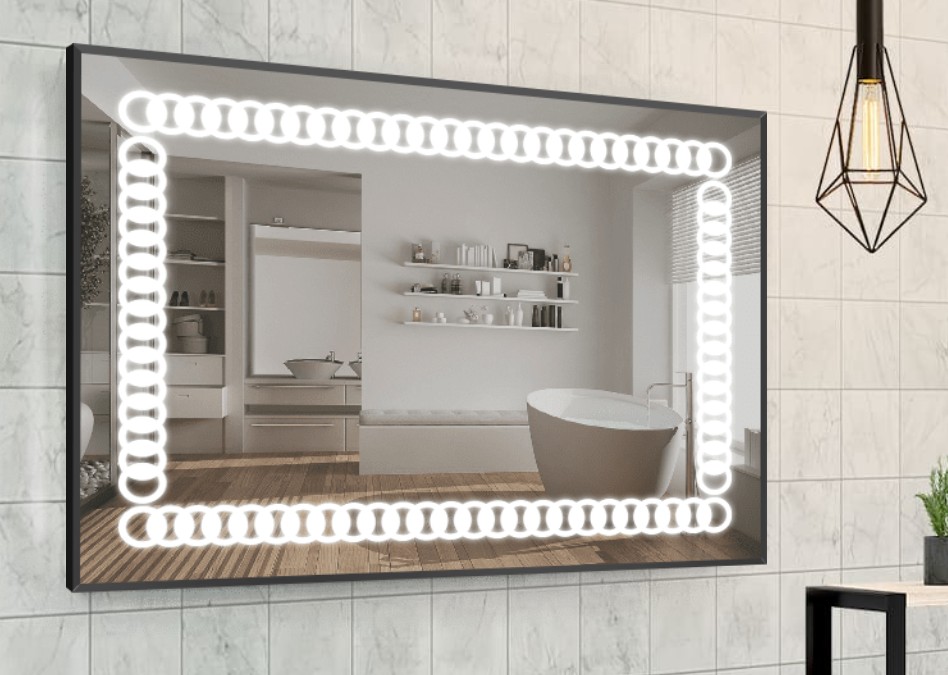 

Зеркало в алюминиевой раме c LED подсветкой Smart Mirror сенсорное Ragusa-R 60 x 60 см