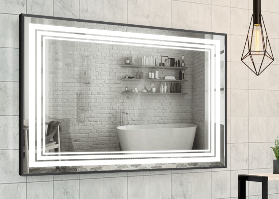 

Зеркало в алюминиевой раме c LED подсветкой Smart Mirror сенсорное Roma-R 90 x 120 см Прямоугольное