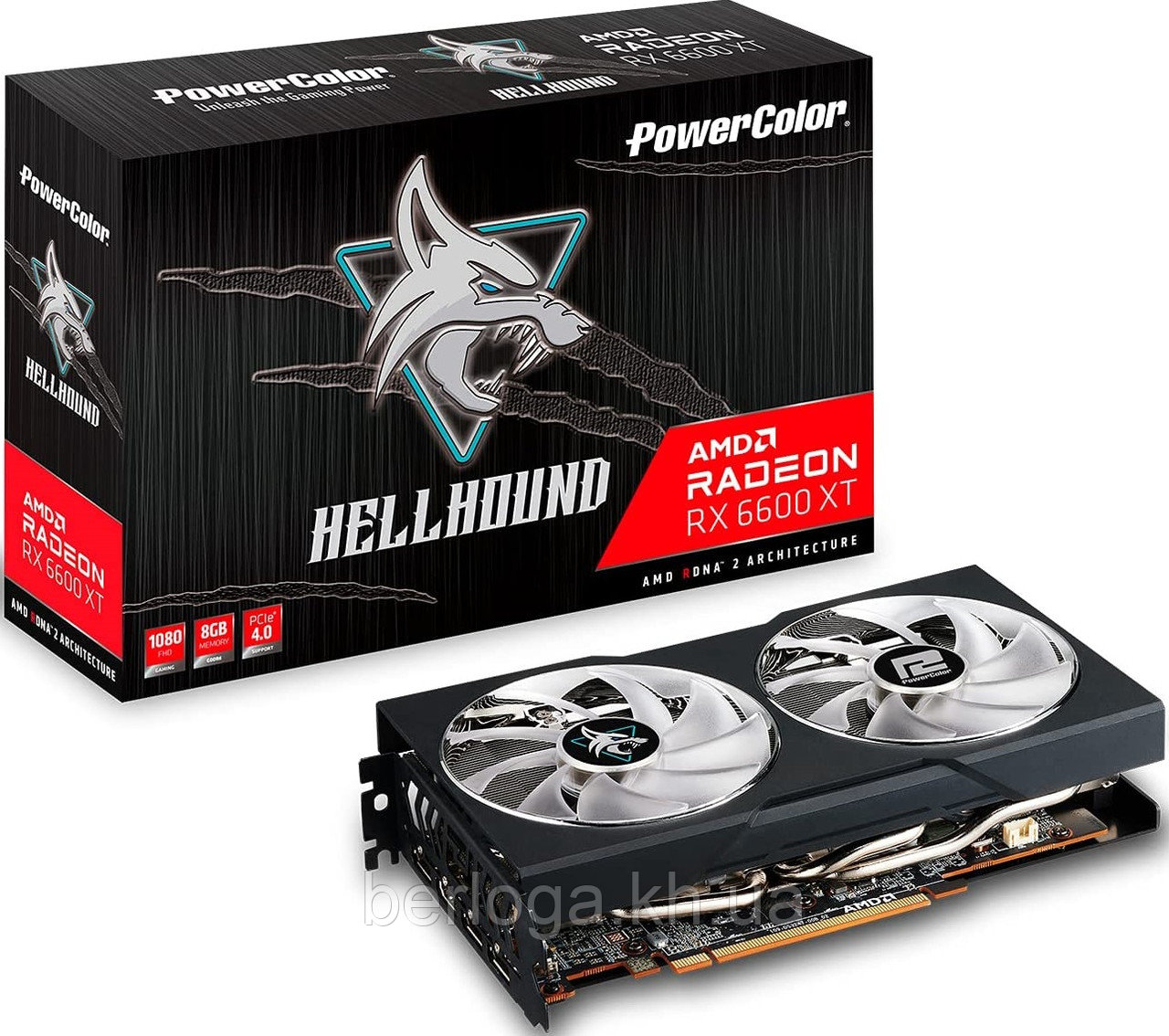 

Видеокарта PowerColor Hellhound Radeon RX 6600XT 8GB GDDR6 (AXRX6600XT8GBD63DHLOC)