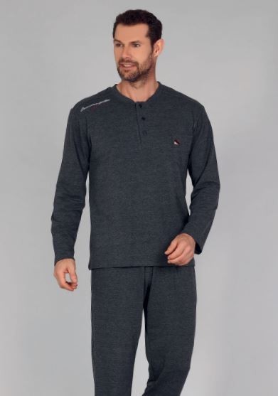 

Мужской пижамный костюм Bon(брюки + футб.дл.рук) 5383 антрацит, Мужской пижамный костюм Bon(брюки + футб.дл.рук) 5383 антрацит L