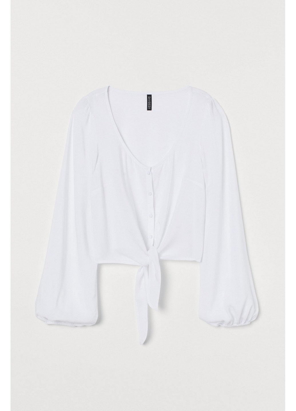 

Блуза H&M  Белый 0855531_завяз с переди_01, Блуза H&M 34 Белый 0855531_завяз с переди_01