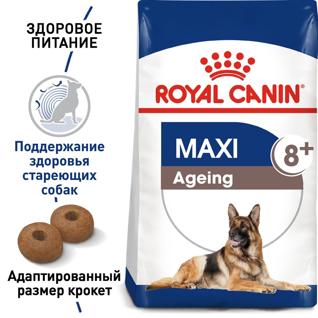 

Сухой корм для собак Royal Canin Maxi Ageing 8+ 15 кг для зрелых собак крупных размеров весом от 26 кг до 44 кг в возрасте от 8 лет