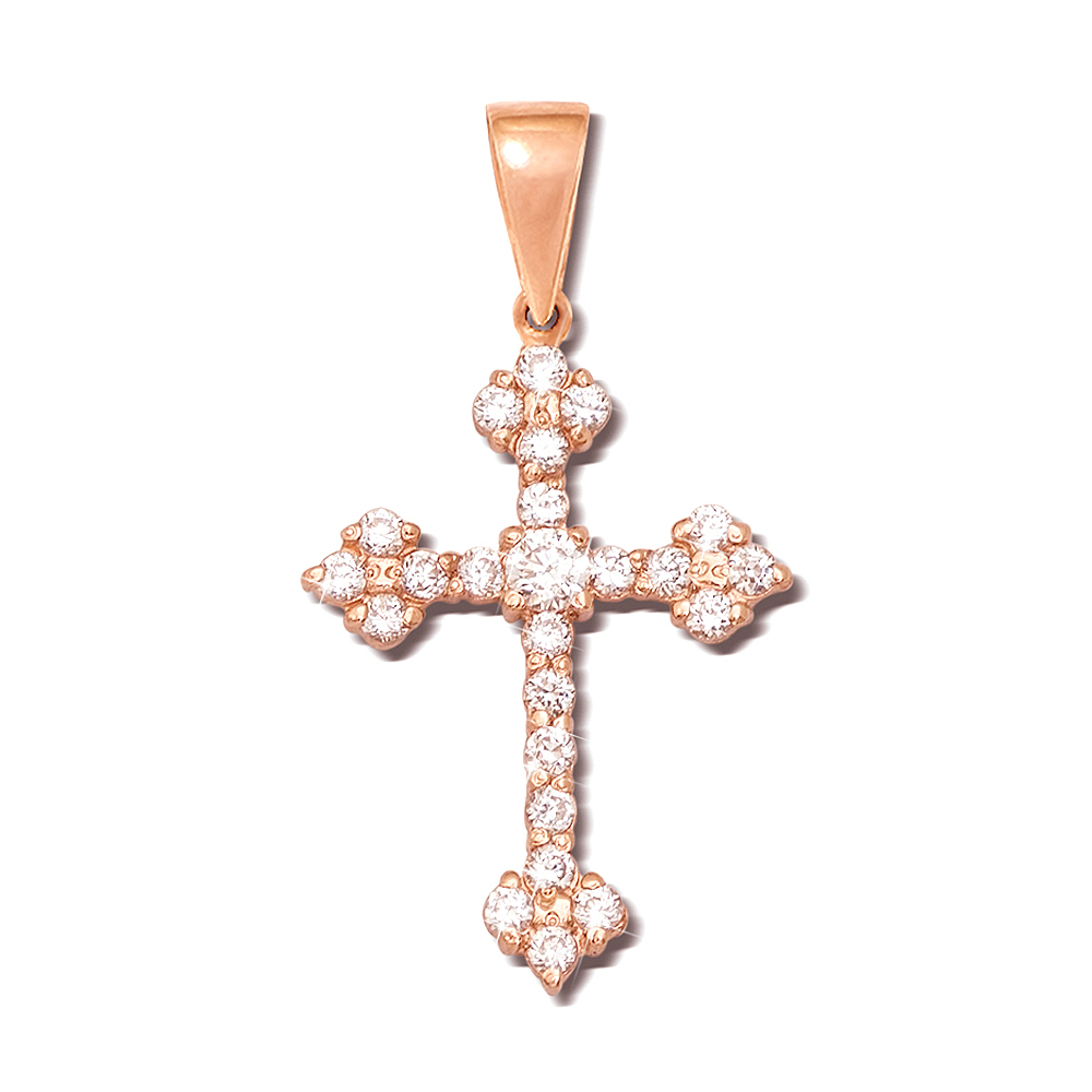 

Декоративный крестик из красного золота с фианитами S Zirconia 000133534