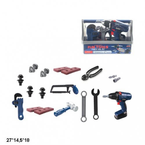 

Детский набор инструментов с шуруповертом в ящике с ручкой 6805 A-Toys (6805)