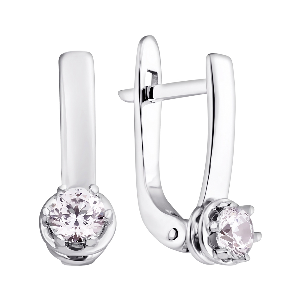 

Серьги из белого золота с фианитом S Zirconia 000012394