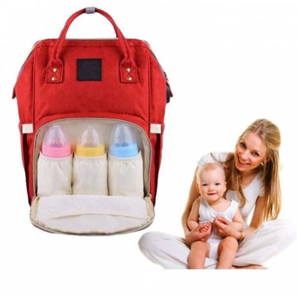 

Удобная сумка-рюкзак для мам MOTHER BAG el-1230 КРАСНАЯ