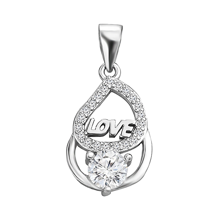 

Серебряный кулон Love с фианитами 000122958