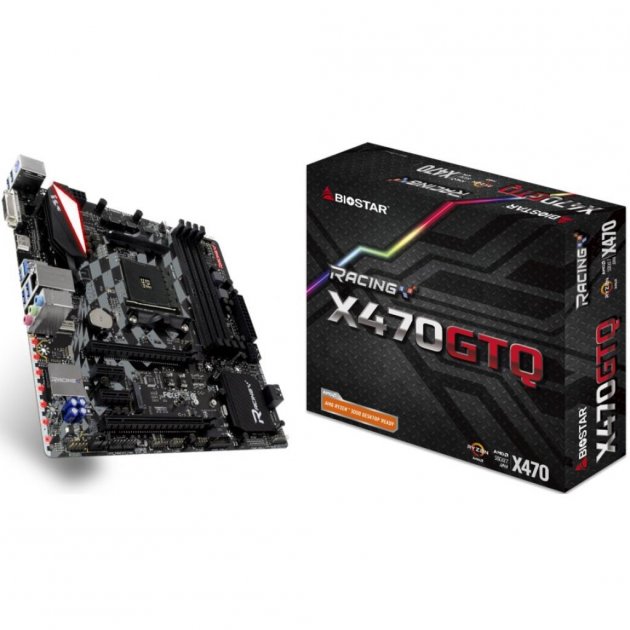 

Материнська плата Biostar Racing X470GTQ (sAM4, AMD X470, PCI-Ex16)
