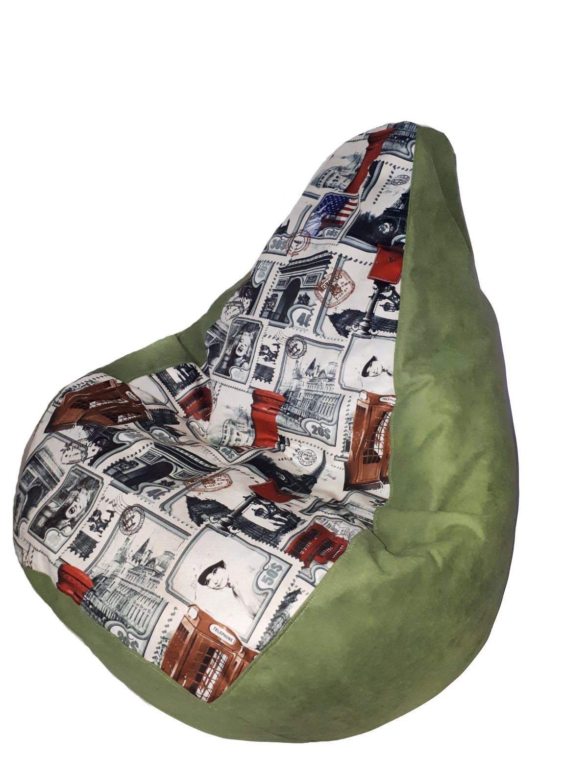 

Кресло-мешок Ecobag Груша комби 130/90 Салатовый