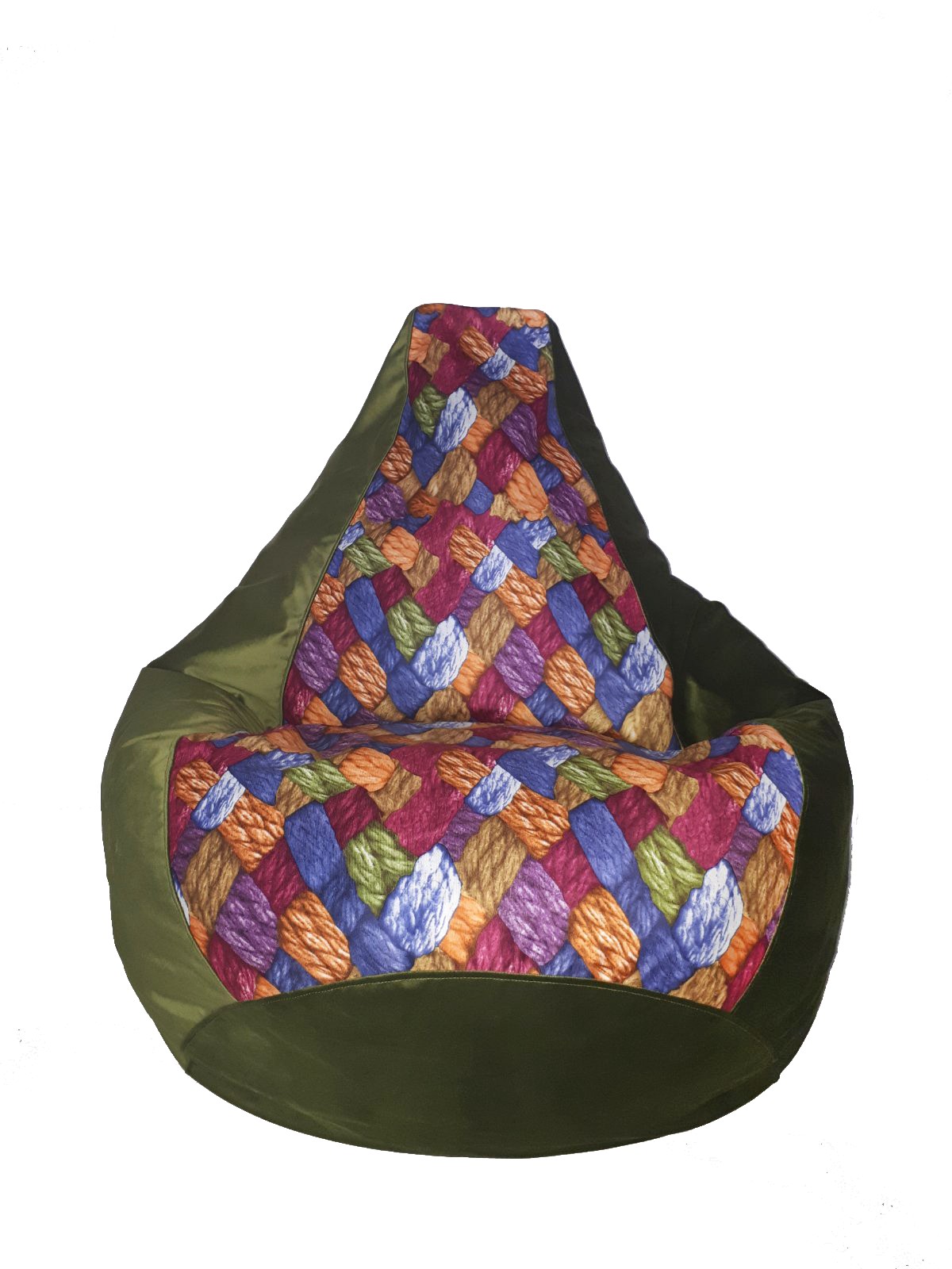 

Кресло-мешок Ecobag Груша комби 130/90 Оливковый