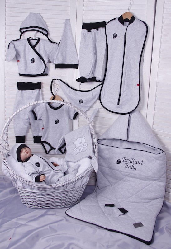 

Набор в роддом (13 предметов) Baby Bag светло-серый 56