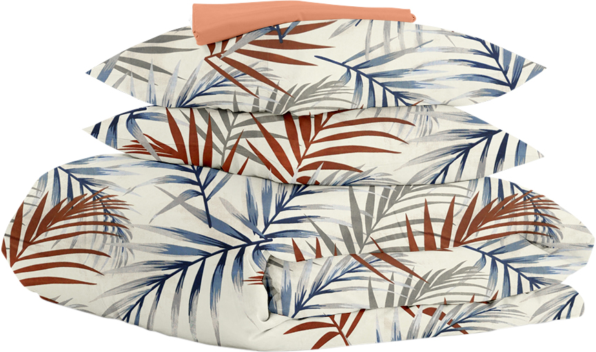 

Комплект постельного белья Cosas Foliage Color Milk 180х220 см Terrakot