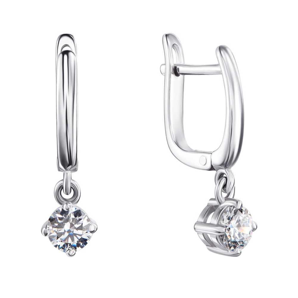 

Серебряные серьги-подвески с фианитом S Zirconia 000122192
