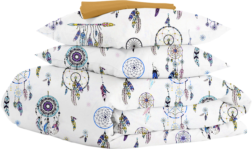 

Комплект постельного белья Cosas Dreamcatcher Blue 200х220 см Mustard