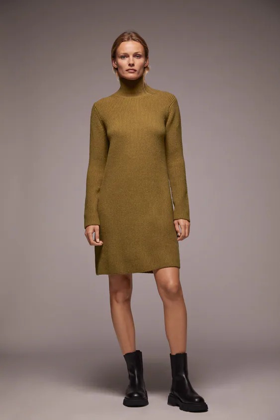 

Платье Zara  оливковый 9667108515, Платье Zara L оливковый 9667108515
