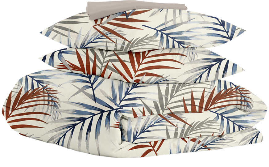 

Комплект постельного белья Cosas Foliage Color Milk 200х220 см Quartz