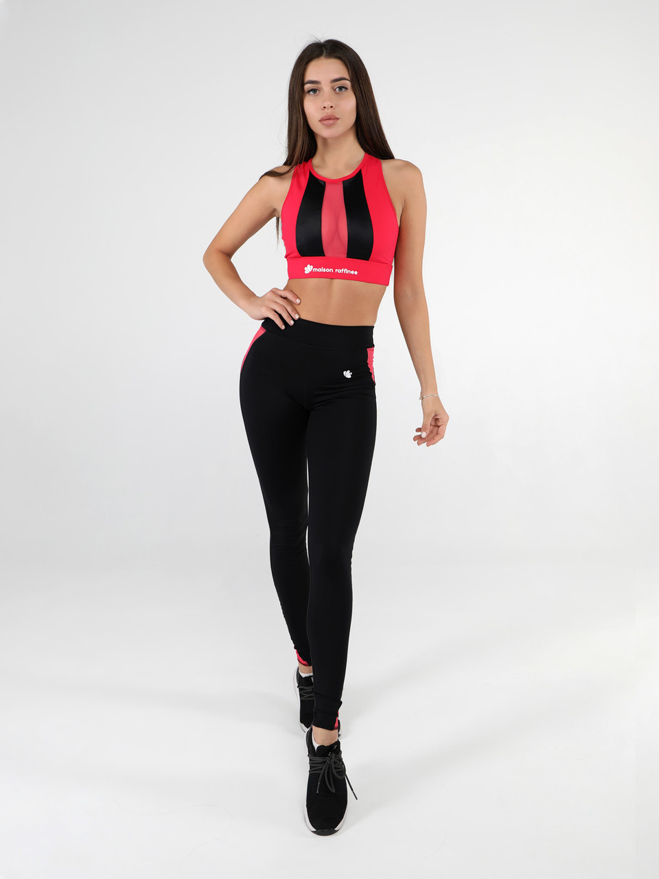 

Костюм женский спортивный топ + леггинсы ТЛ0023 MAISON Красный, Костюм женский спортивный топ + леггинсы ТЛ0023 MAISON Красный S