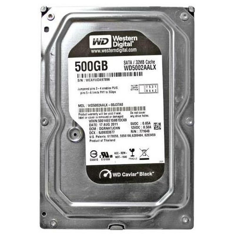 

HDD SATA 500GB WD Caviar Black 7200rpm 32MB (WD5002AALX) Refurbished