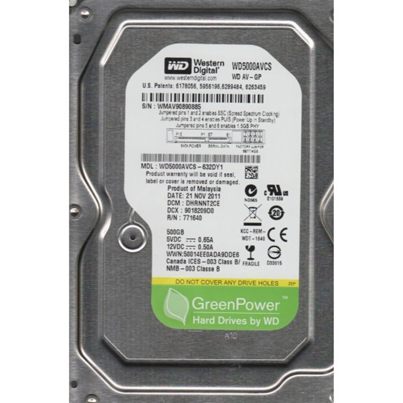 

HDD SATA 500GB WD AV-GP 16MB (WD5000AVCS) Refurbished