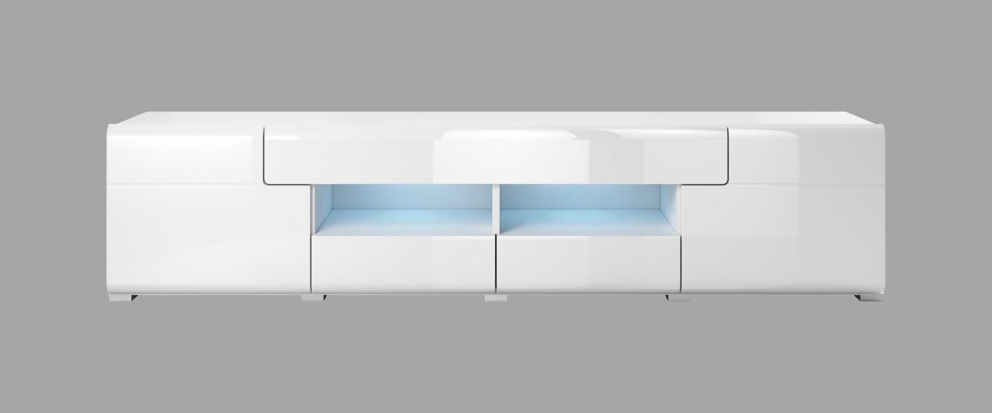 

Тумба ТВ Helvetia Toledo белый / белый глянец 208x48x39 см 2498DW40