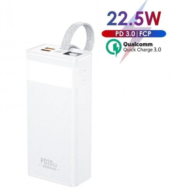 

Павербанк Wekome Digital Display 50000mAh, 22.5W |2xUSB/Type-C| white