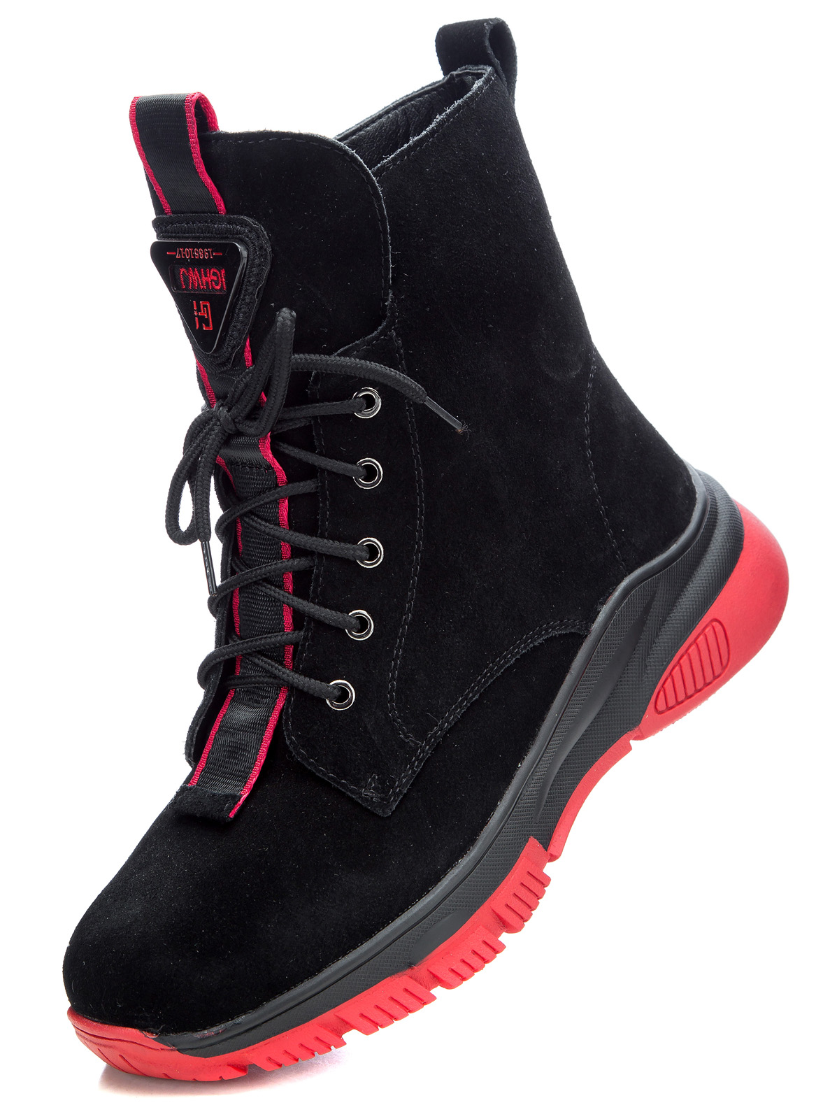 

Сапоги женские Fashion 666-13 черные/красные 39