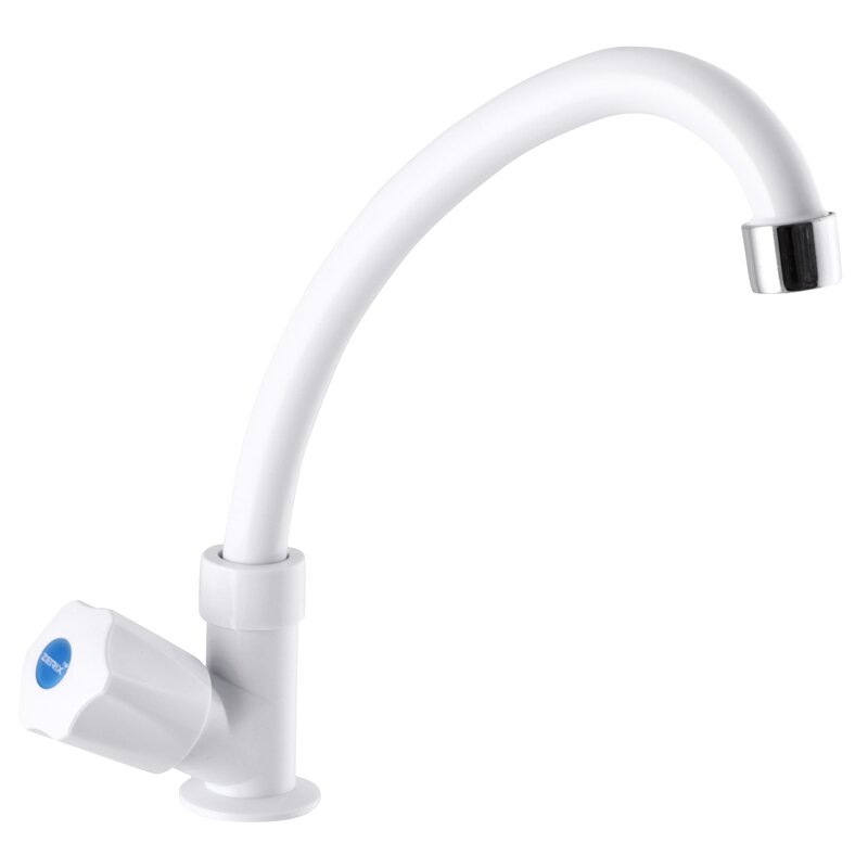 Кран на одну воду для умывальника ZERIX MONO белый пластик ZX3036 ...