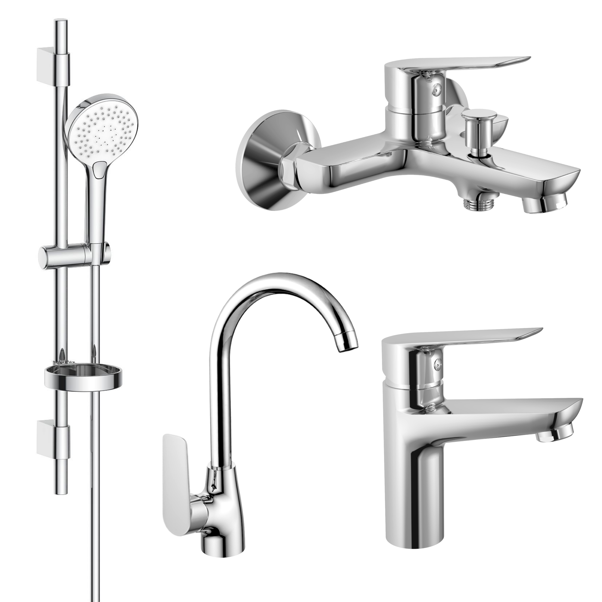 

Набор смесителей в ванную IMPRESE kit хром латунь kit30094