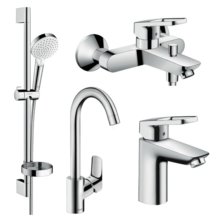 

Набор смесителей для ванной HANSGROHE LOGIS LOOP хром латунь 71151000+71244000+26553400+71835000 1142019