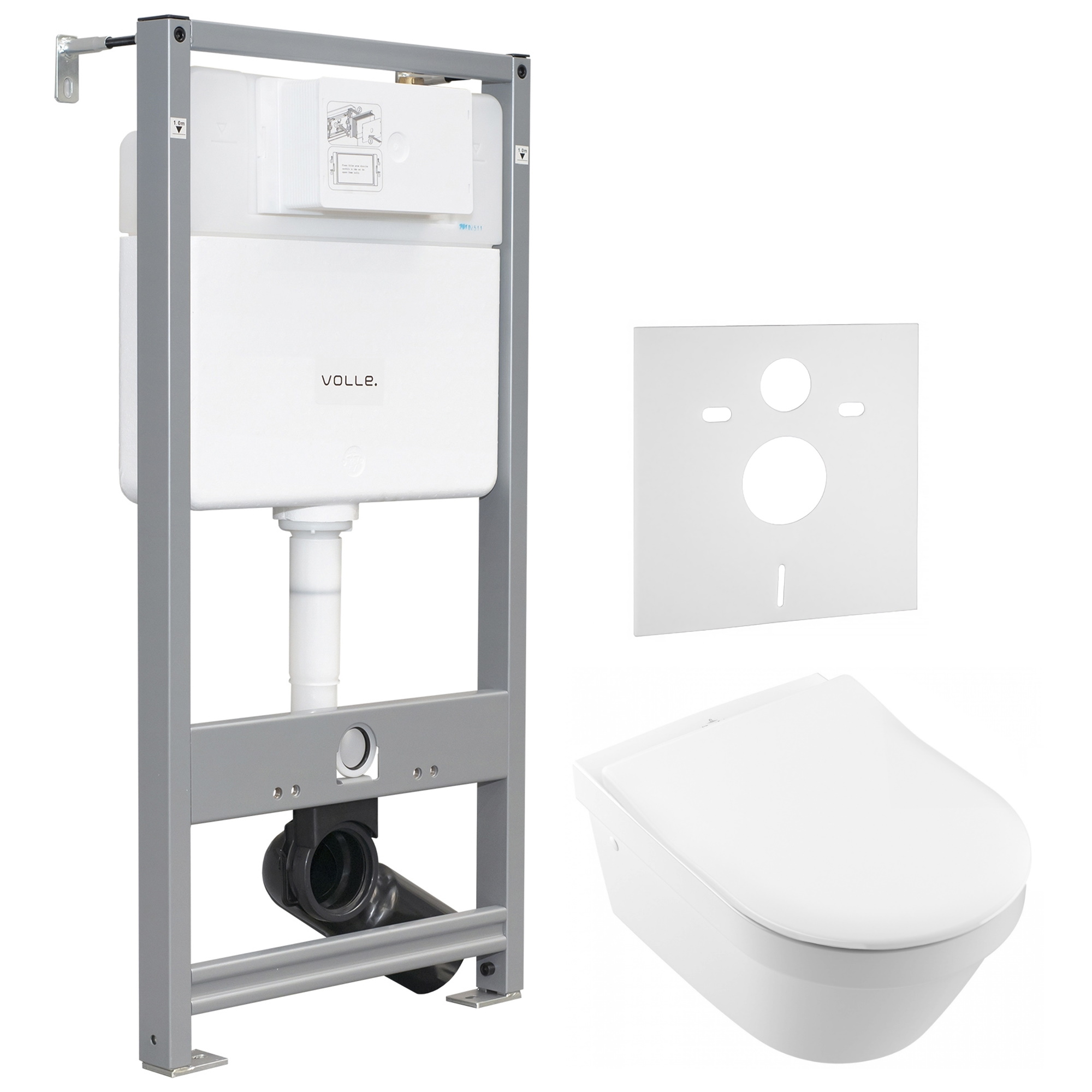 

Комплект инсталляции VOLLE MASTER EVO безободковый унитаз VILLEROY&BOCH с крышкой микролифт дюропласт 4694R001+9M70S101+212010