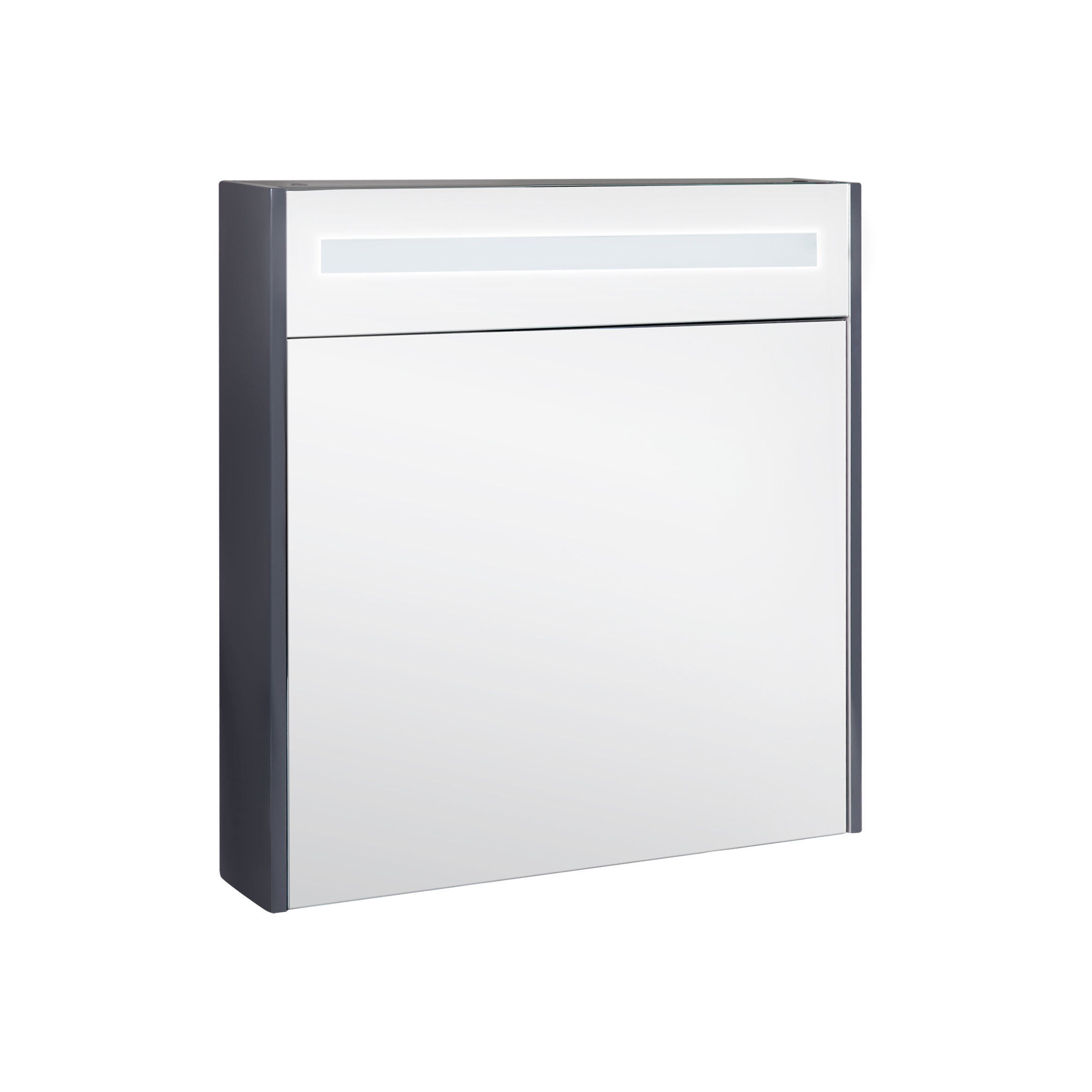 

Шкафчик с зеркалом в ванную Q-TAP Robin 70x73x14.5см c подсветкой серый QT1377ZP7002G
