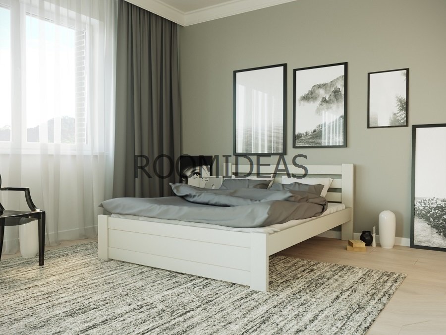 

Кровать Жасмин Массив Бук ЛЕВ Белый 180х200 см