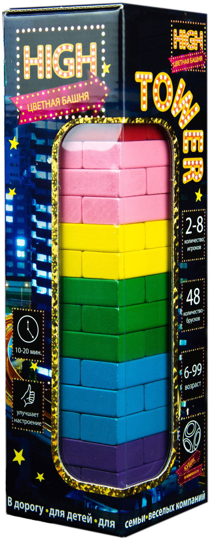 

Настольная игра Strateg High Tower цветная Дженга (4820220561640)