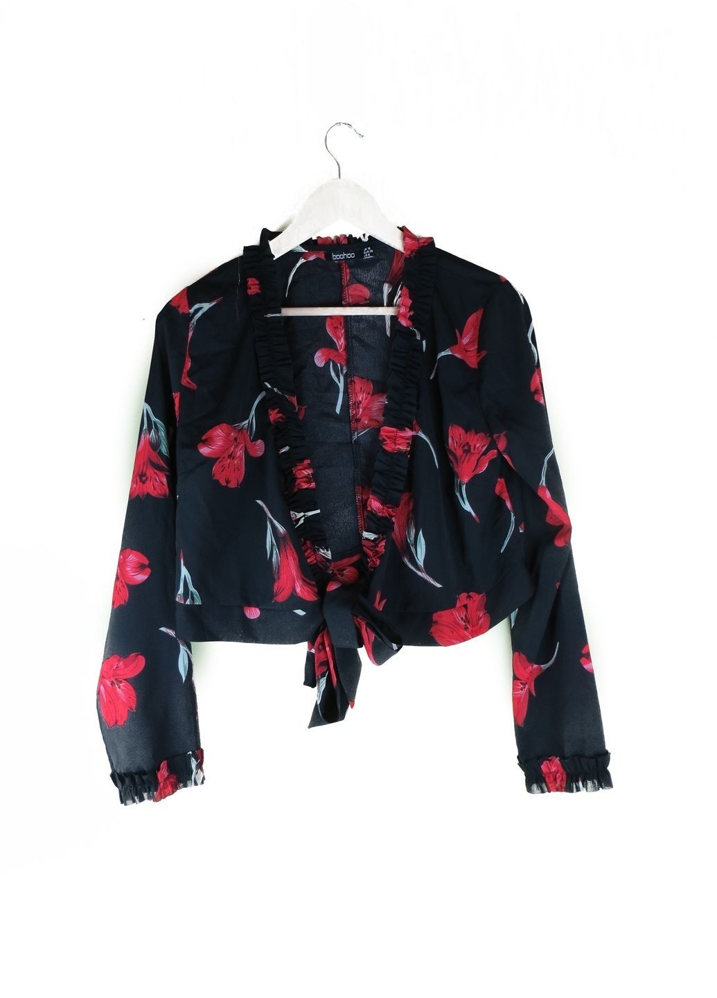 

Блуза Boohoo  черно-красный 8520123003716, Блуза Boohoo 38 черно-красный 8520123003716