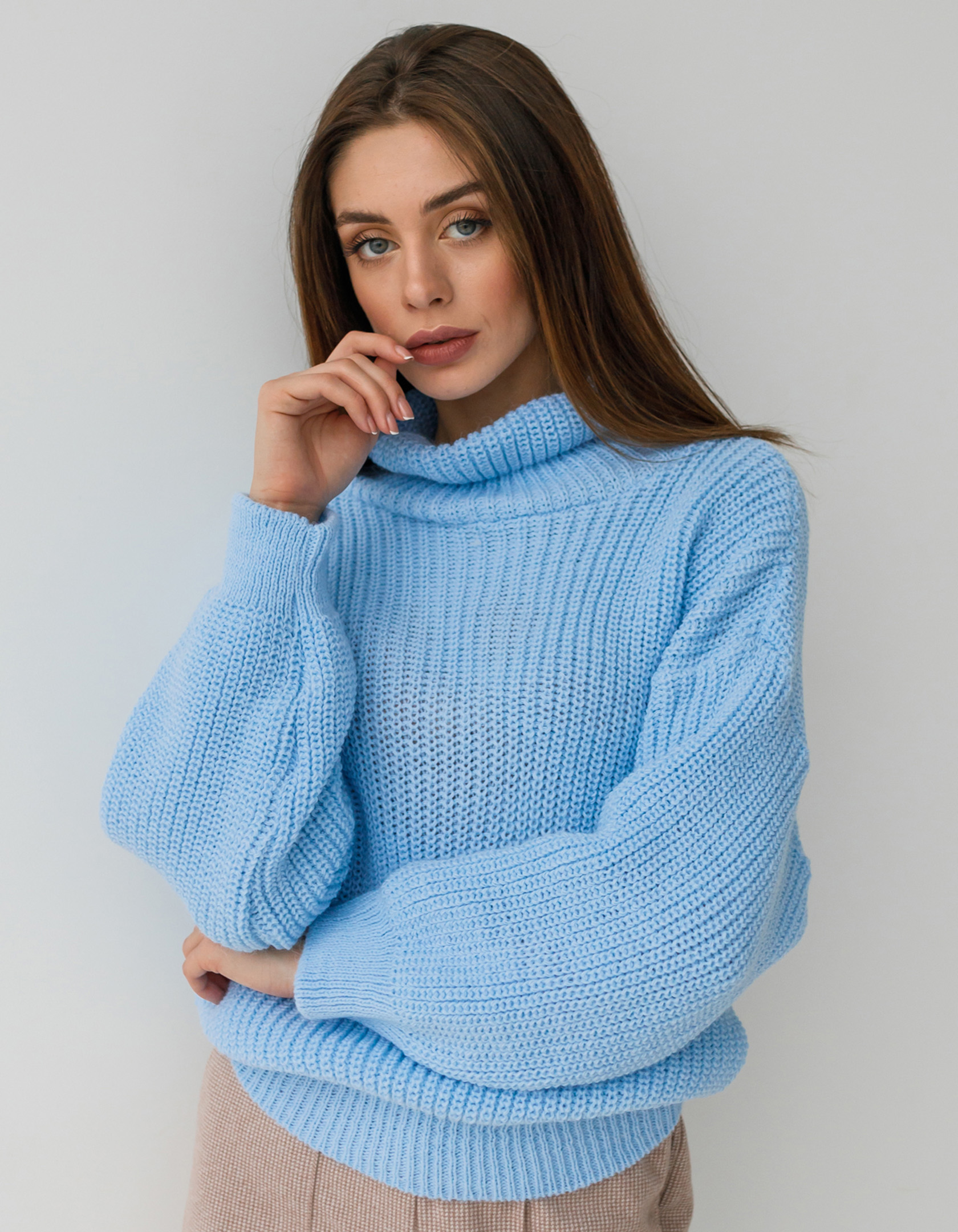 

Свитер Wear me женский вязаный теплый оверсайз однотонный  Голубой 2w/44/70, Свитер Wear me женский вязаный теплый оверсайз однотонный one size Голубой 2w/44/70