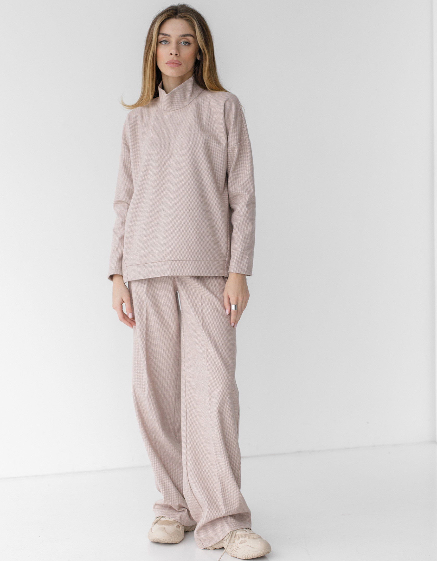 

Костюм Wear me женский классический свободный воротник стойка  Беж 2w/17/32C, Костюм Wear me женский классический свободный воротник стойка XL Беж 2w/17/32C