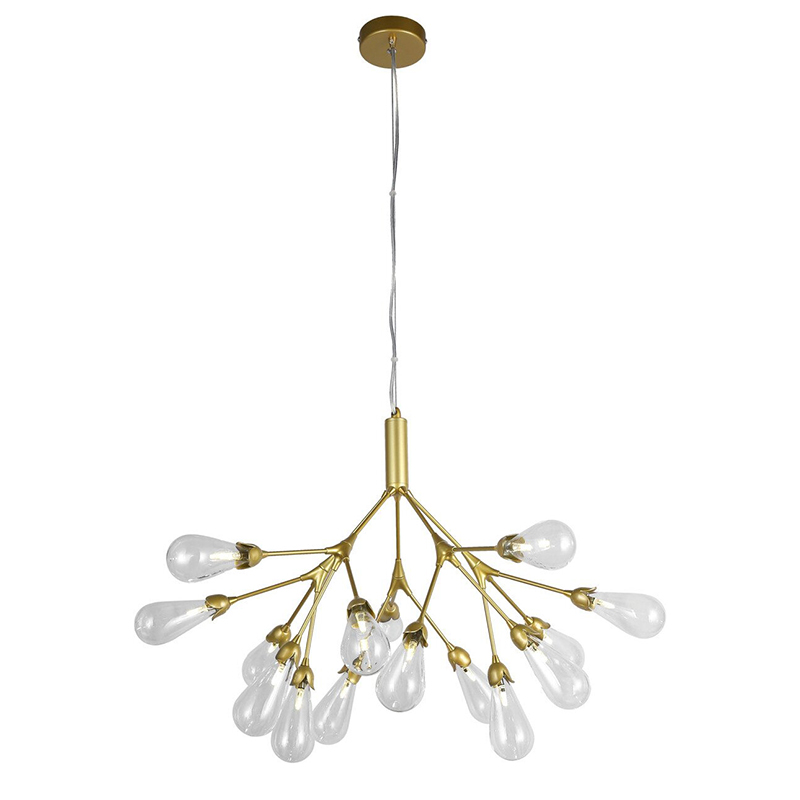 

Люстра подвесная Light House LS-17131-15 GD+CL золото + прозрачный