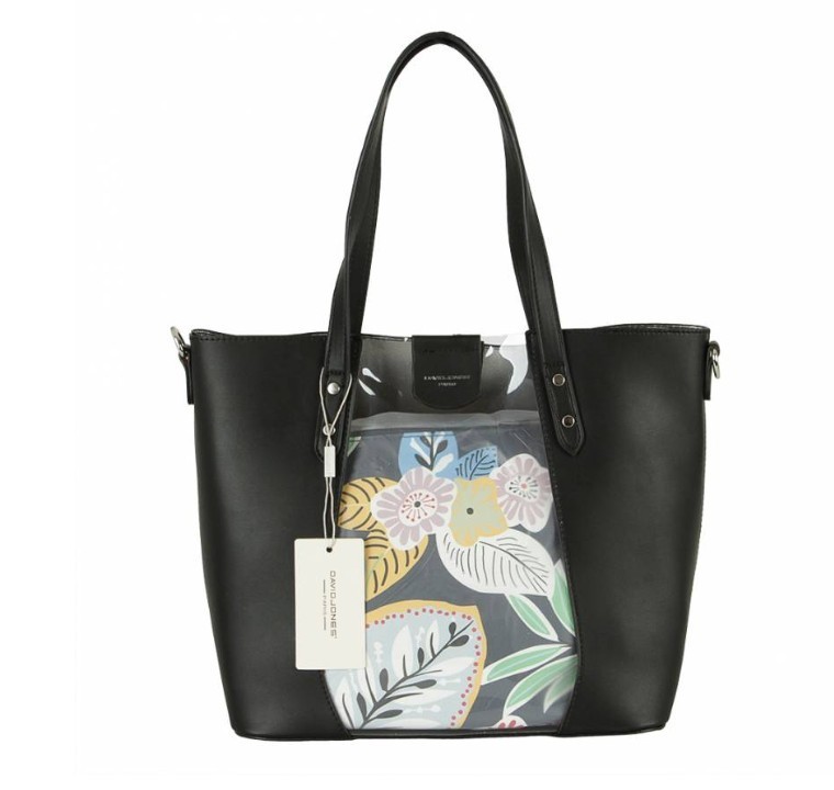 

Сумка шопер два в одном David Jones black чёрная 6245-2