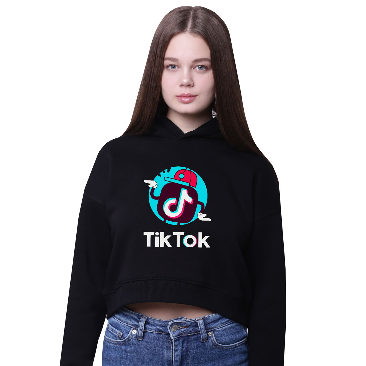 

Кроп-топ с капюшоном ТикТок (TikTok) Черный (35961-1712-9) 170 см